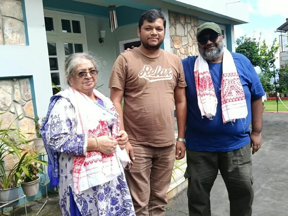 Happy Yatra Travels guests outside their homestay in the Shillong hills